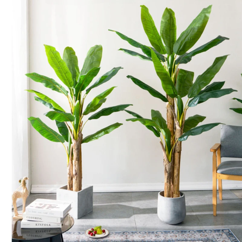 Bonsai Garden Restaurant - Planta Artificial de Plátano/Monstera de 180cm/210cm,