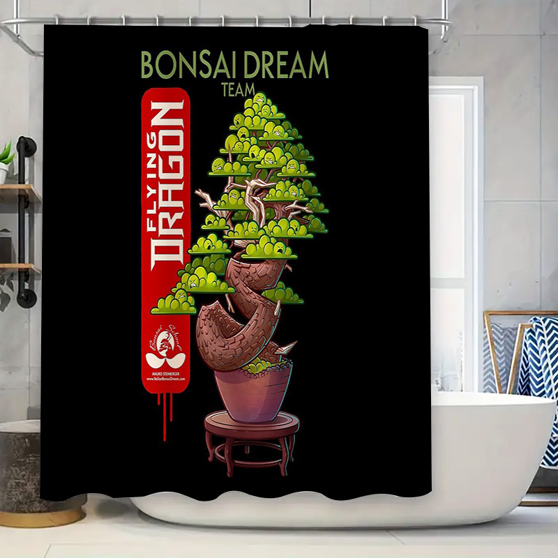 Bonsai Tree Zen Garden - Cortina de ducha de árbol bonsái