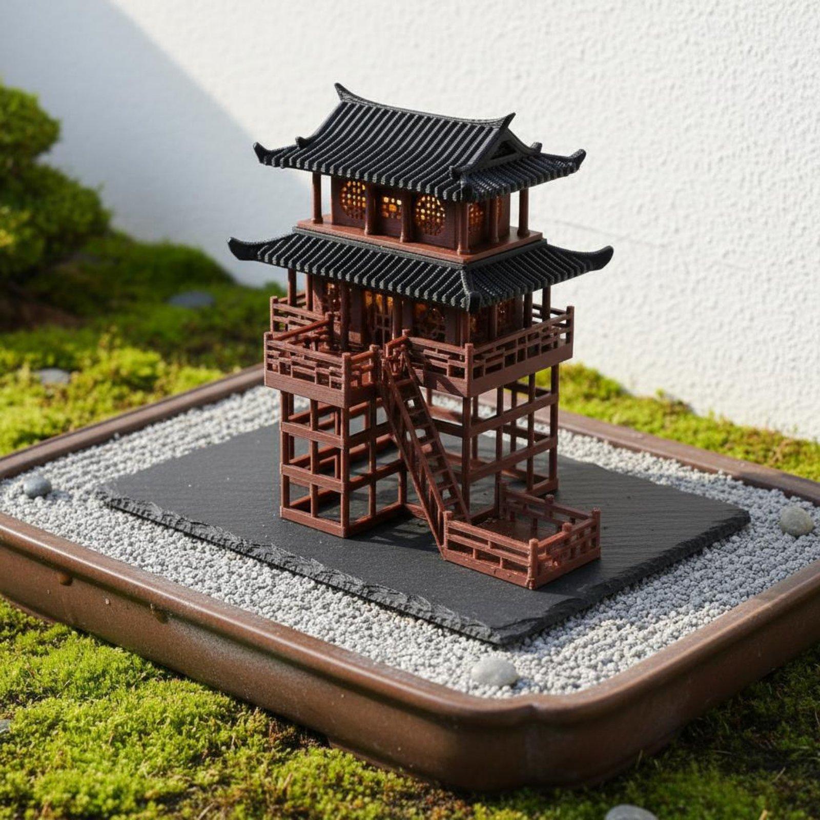 Landscape Bonsai Garden - Miniatura de Pagoda de Plástico para