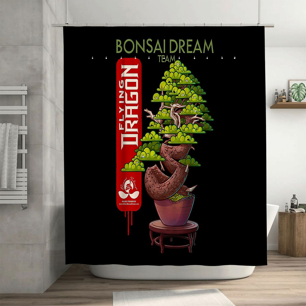 Cortina de ducha de árbol bons - Bonsai Tree Zen Garden reseña y precio